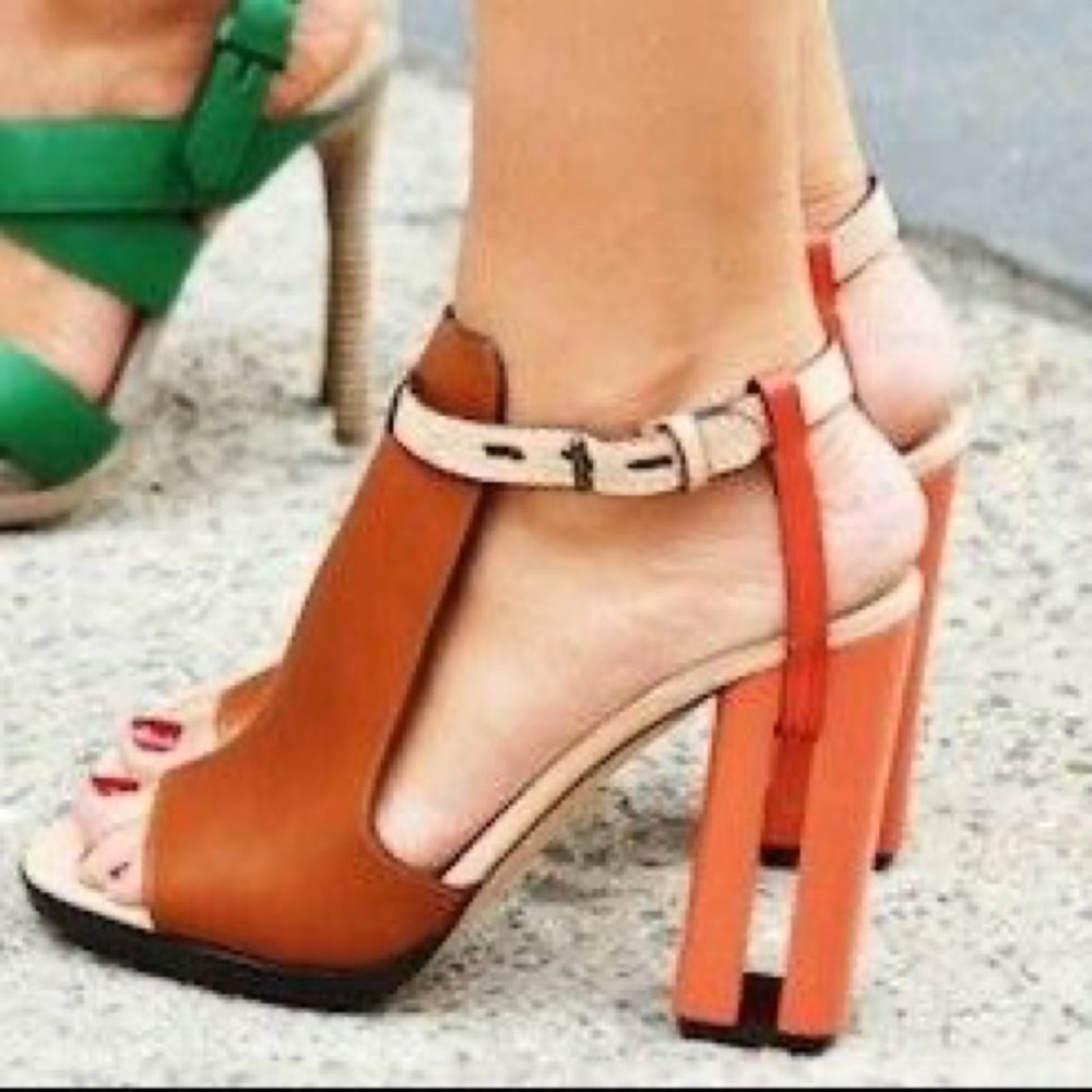 Reed Krakoff Avant Garde Brown and Red Heels